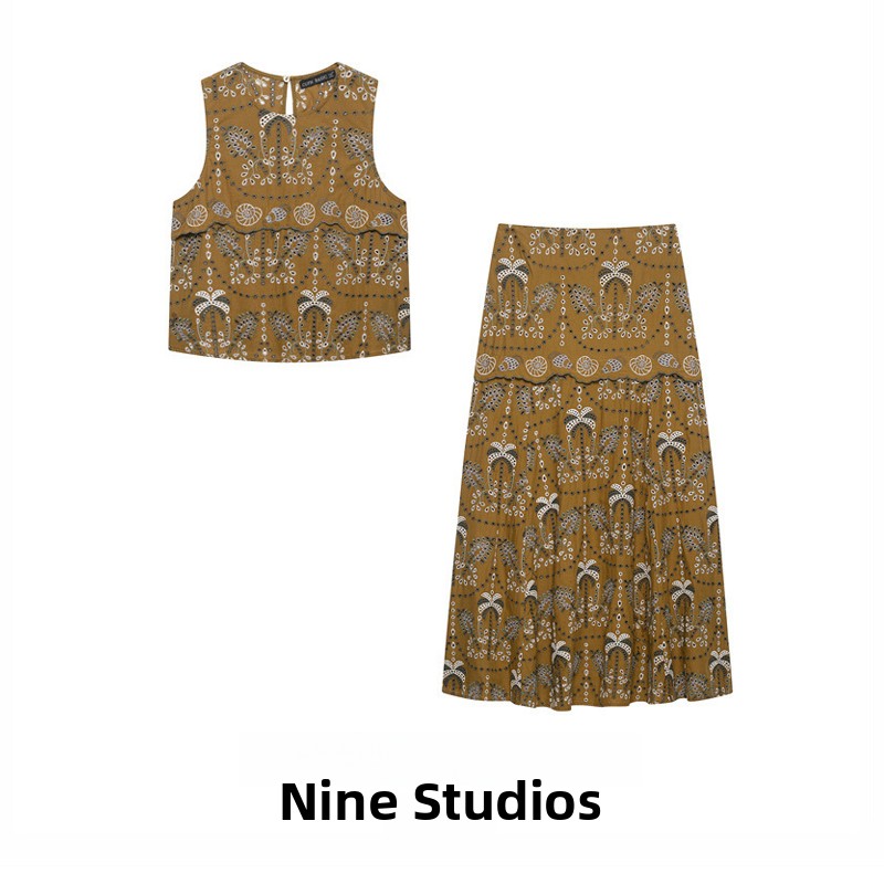 Midi Skirt Floral - Conjunto de Moda Femenina NINE ZAR,