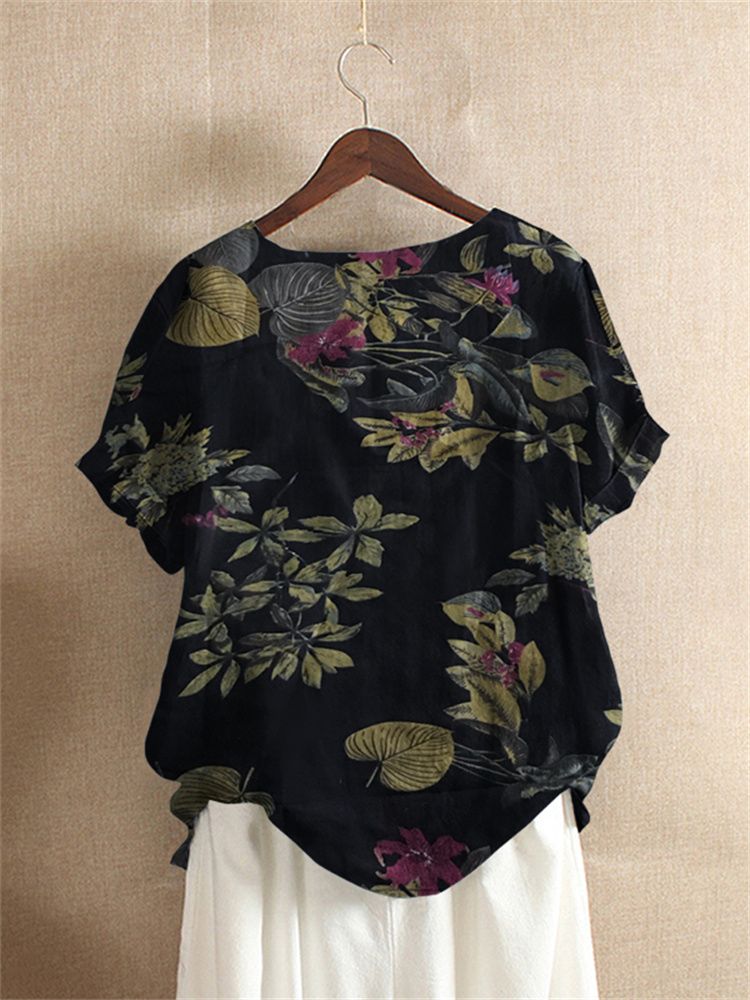 ZANZEA-Camiseta de algodón par - Romper Floral Print reseña y precio