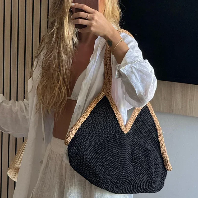 Bolso de Mano Tejido a Mano, N - Tote Bag Beach reseña y precio